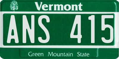 VT license plate ANS415