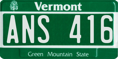 VT license plate ANS416