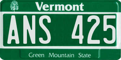 VT license plate ANS425