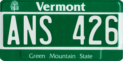 VT license plate ANS426