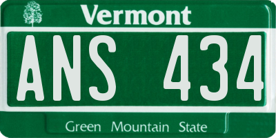 VT license plate ANS434