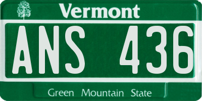 VT license plate ANS436