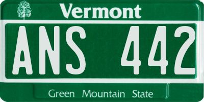 VT license plate ANS442