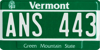 VT license plate ANS443