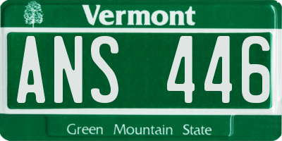 VT license plate ANS446