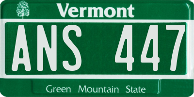 VT license plate ANS447
