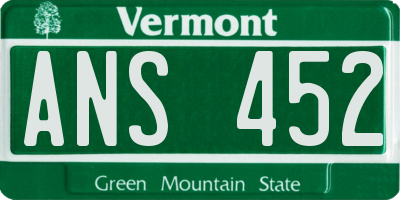 VT license plate ANS452