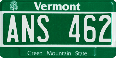 VT license plate ANS462