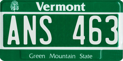 VT license plate ANS463