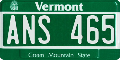 VT license plate ANS465