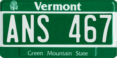 VT license plate ANS467