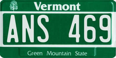 VT license plate ANS469