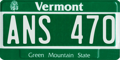 VT license plate ANS470