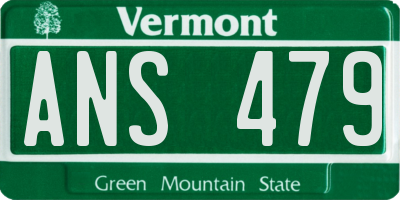 VT license plate ANS479