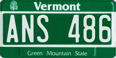 VT license plate ANS486