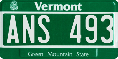 VT license plate ANS493