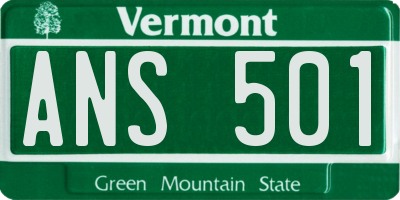 VT license plate ANS501