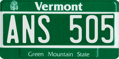 VT license plate ANS505