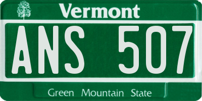 VT license plate ANS507
