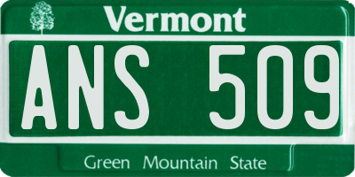 VT license plate ANS509
