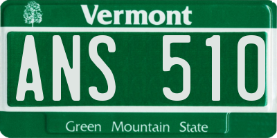 VT license plate ANS510