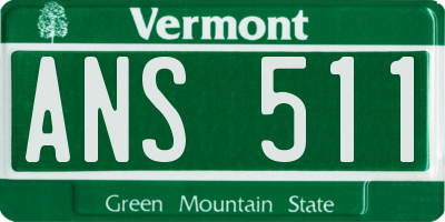 VT license plate ANS511