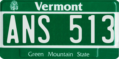 VT license plate ANS513
