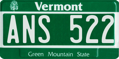 VT license plate ANS522