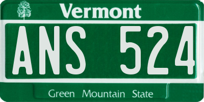 VT license plate ANS524