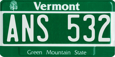 VT license plate ANS532