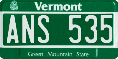 VT license plate ANS535
