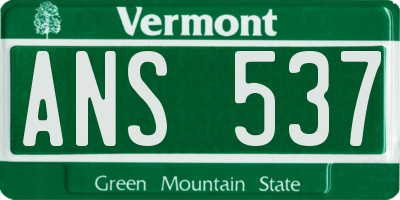 VT license plate ANS537