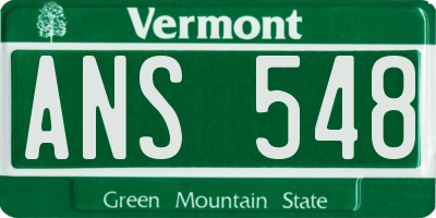 VT license plate ANS548