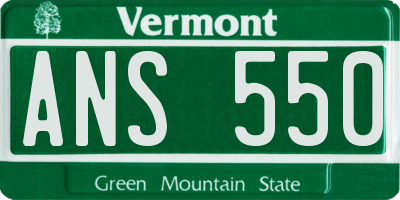 VT license plate ANS550