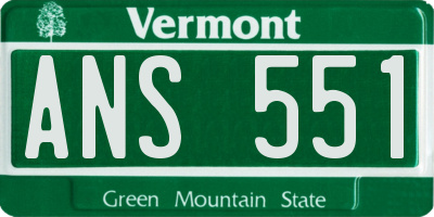 VT license plate ANS551