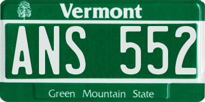 VT license plate ANS552