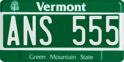 VT license plate ANS555