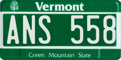 VT license plate ANS558
