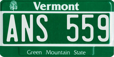 VT license plate ANS559