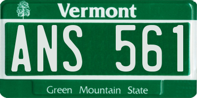 VT license plate ANS561