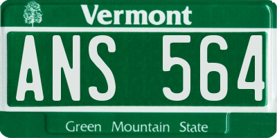 VT license plate ANS564