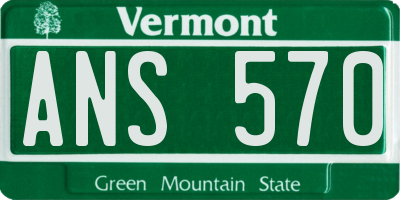 VT license plate ANS570