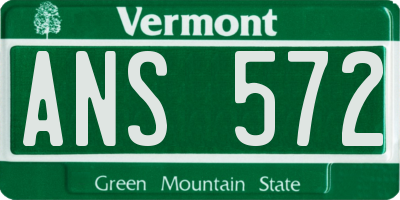 VT license plate ANS572