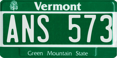 VT license plate ANS573
