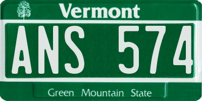 VT license plate ANS574