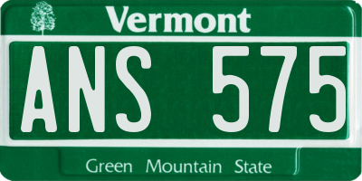 VT license plate ANS575