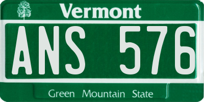 VT license plate ANS576