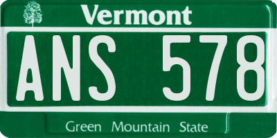 VT license plate ANS578