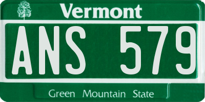 VT license plate ANS579