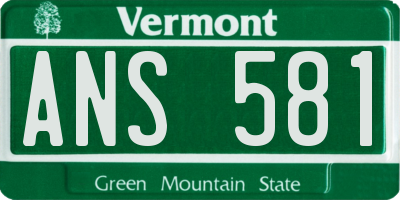 VT license plate ANS581